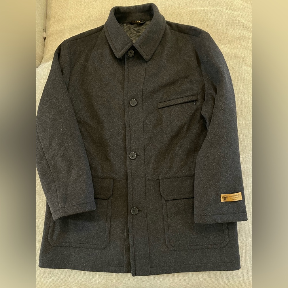 mario valene Made in Italy Thick Soft Double Faced Cashmere Blend Car Coat SZ 44